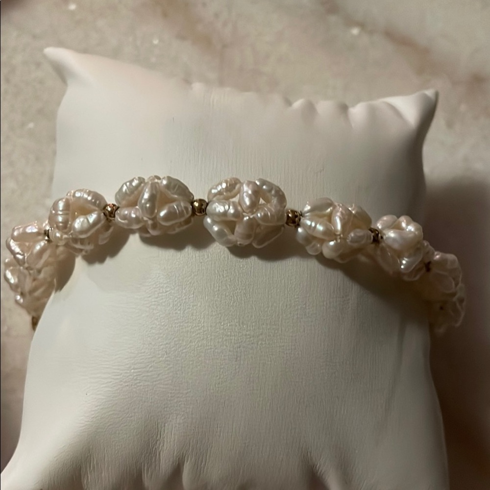 Natural Rice Pearl Bracelet  10K